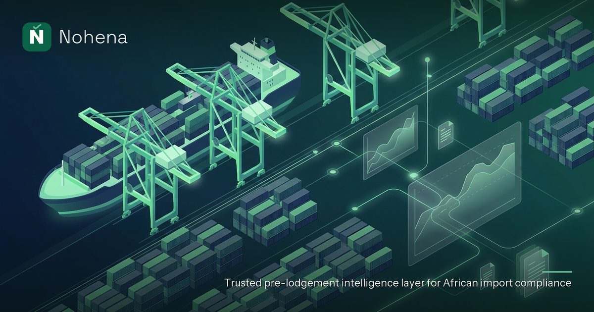 Editorial illustration for How the ECOWAS CET structures import duty: Towering port cranes,