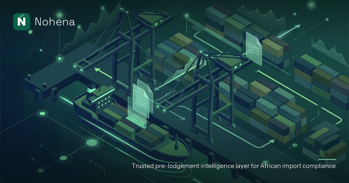 Editorial illustration for How to shorten your demurrage clock in Nigeria: Towering port cranes,
