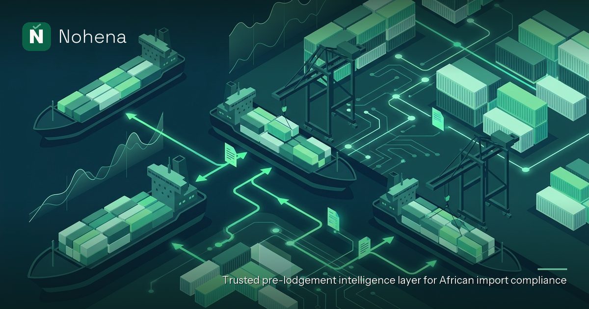 Editorial illustration for How to manage freight forwarding to Nigeria in 2026: abstract customs and logistics motifs evoking freight forwarding