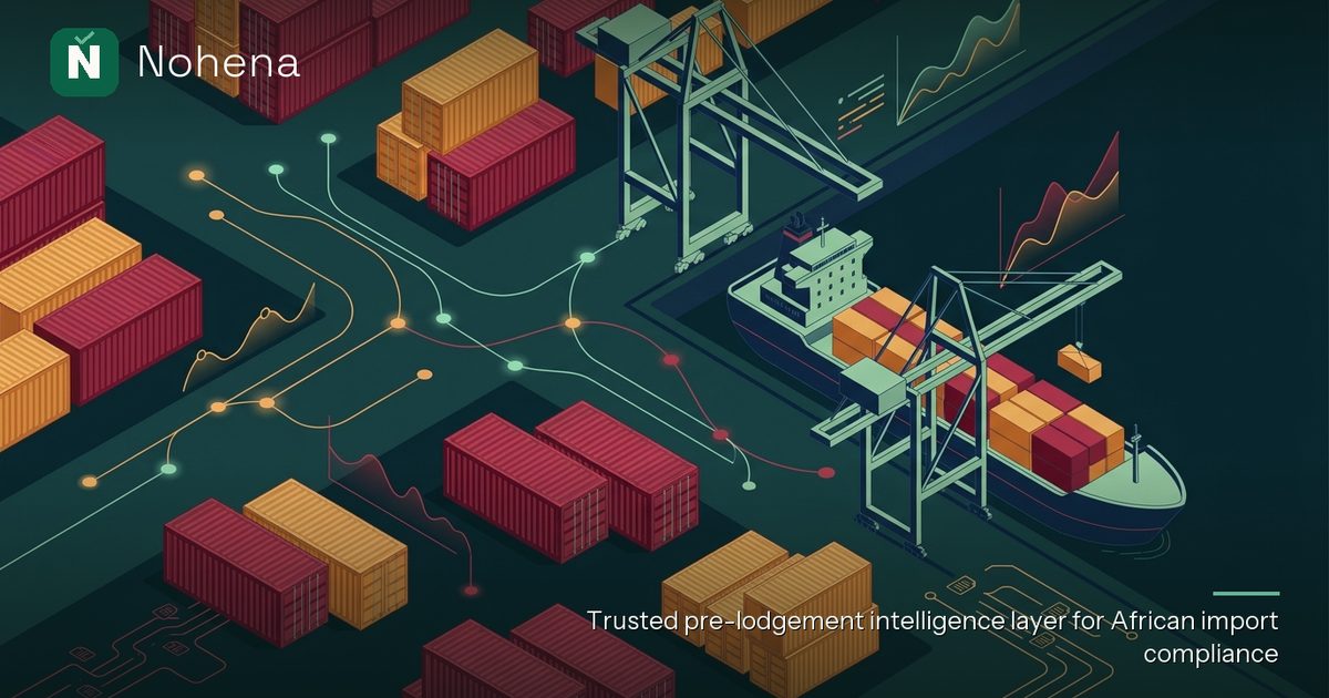 Editorial illustration for RAG Classification in Customs: How AI Improves Accuracy for Nigerian Imports: Crimson, amber,