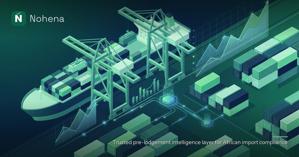 Editorial illustration for How the ECOWAS CET structures Nigeria's tariff: Towering port cranes