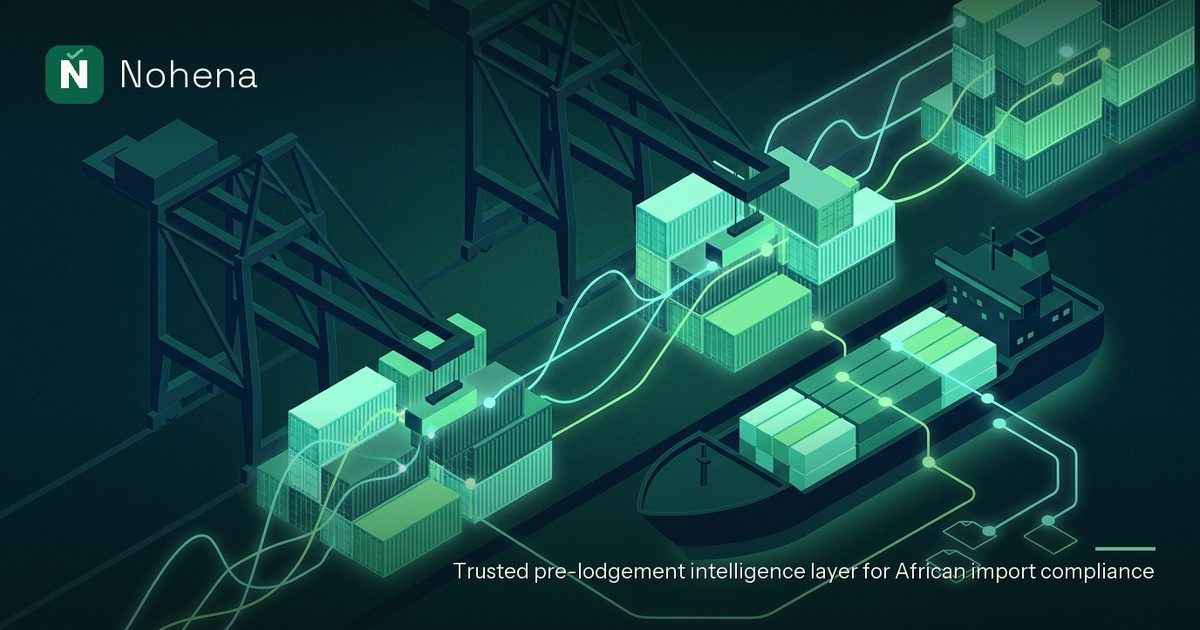 Editorial illustration for How the ECOWAS ETLS benefits Nigerian freight forwarders: Towering port cranes effortlessly