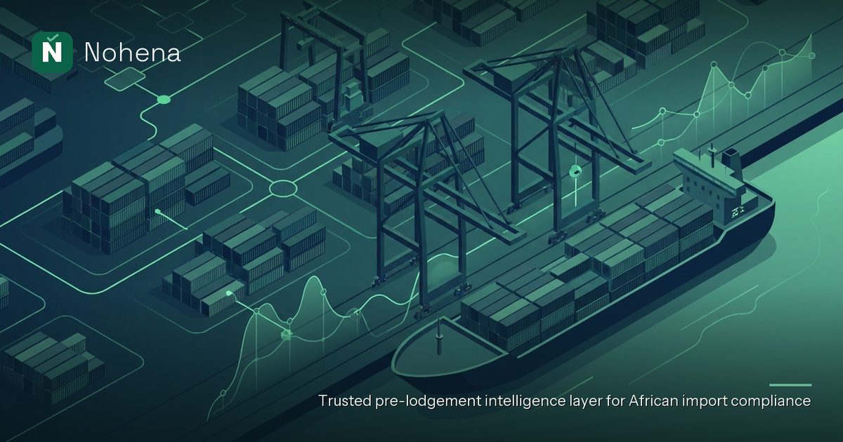 Editorial illustration for A decision framework for AfCFTA preference claims in 2026: Towering port cranes,